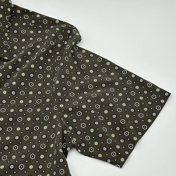 Nat Nast American Fit 100% Silk Shirt Black Mens Medium - Picture 4 of 6